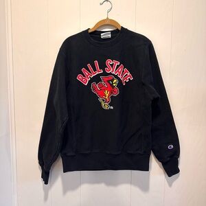 Vintage Champion Black Ball State Men's Sweatshirt size small reverse weave